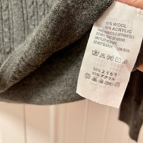 Vintage Camela Wool Knit Mockneck Sweater Grey- M - Picture 7 of 11